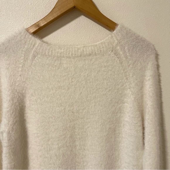 Lou & Grey Lashout Sweater Dress White Long Sleeve Crew Eyelash-Small - Picture 9 of 11